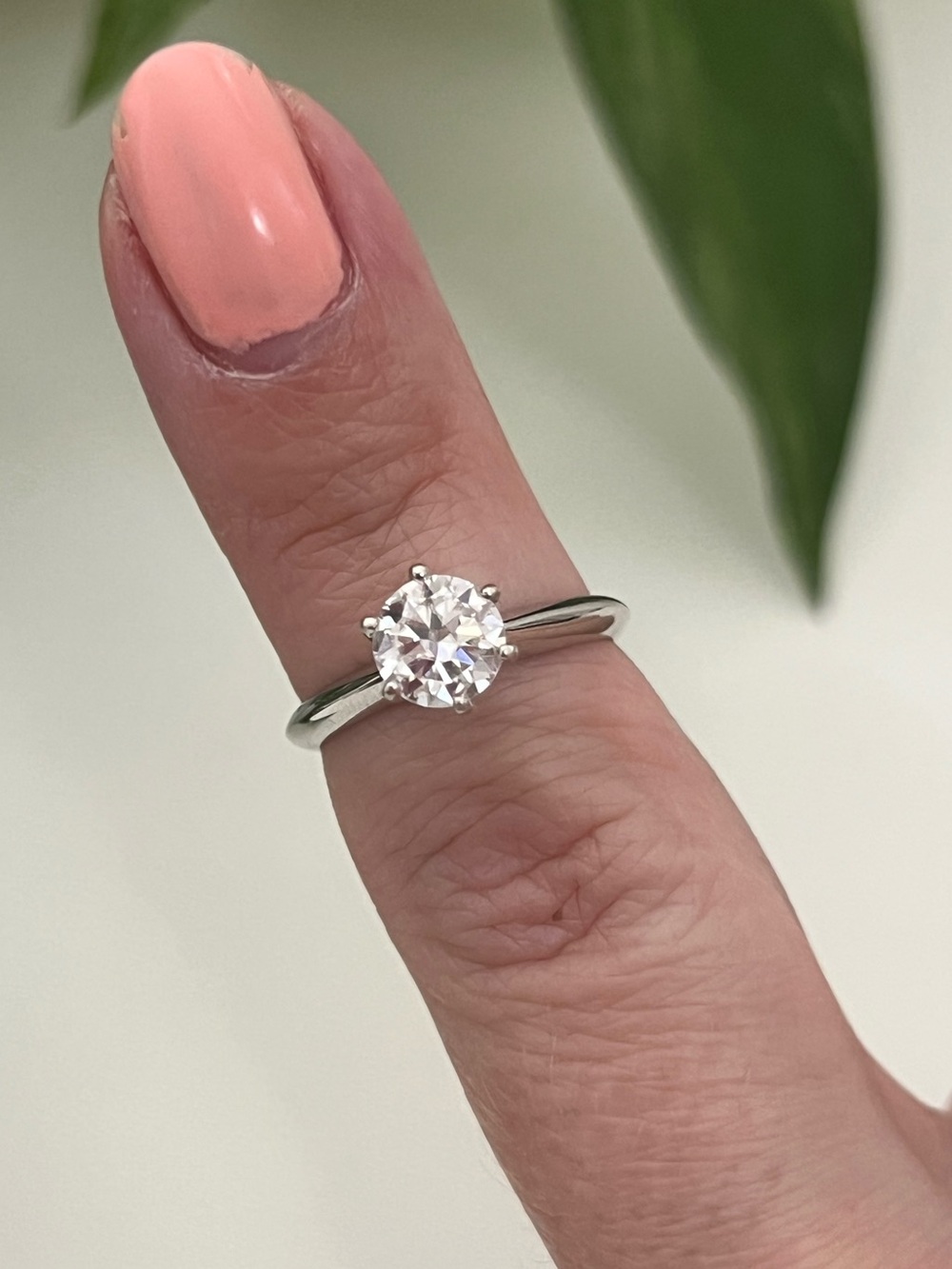 1 CT Moissanite Solitaire Ring, 18K Gold, Sterling Silver